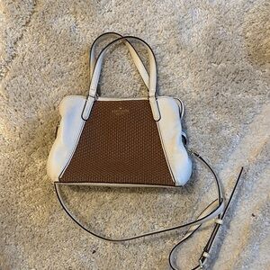 Kate Spade Brown and Cream Shoulder Bag